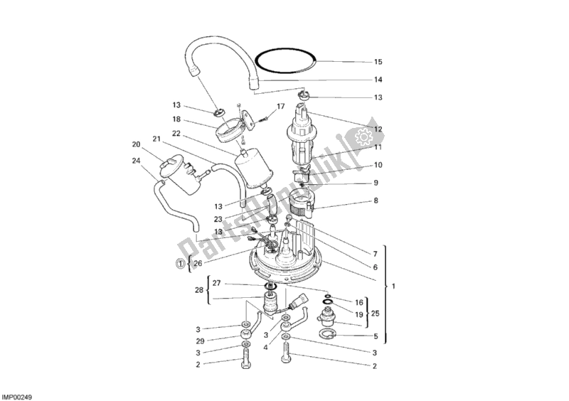 Toutes les pièces pour le Pompe à Essence du Ducati Sport ST3 S ABS USA 1000 2007